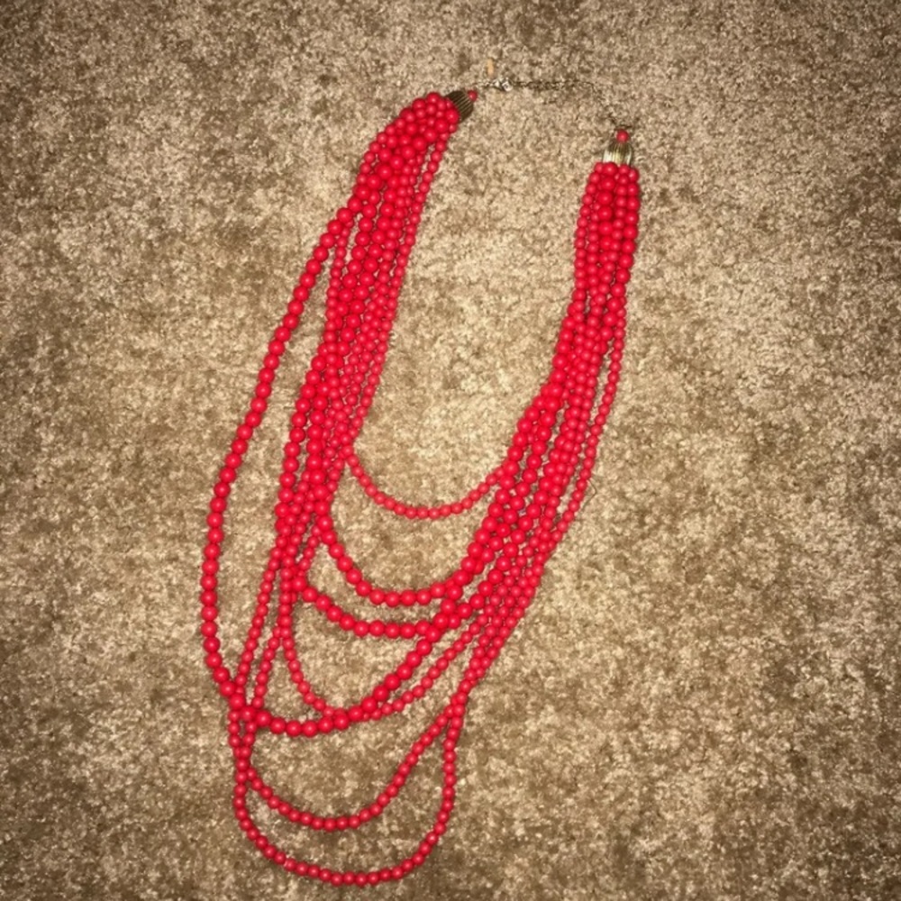 Red beaded necklace